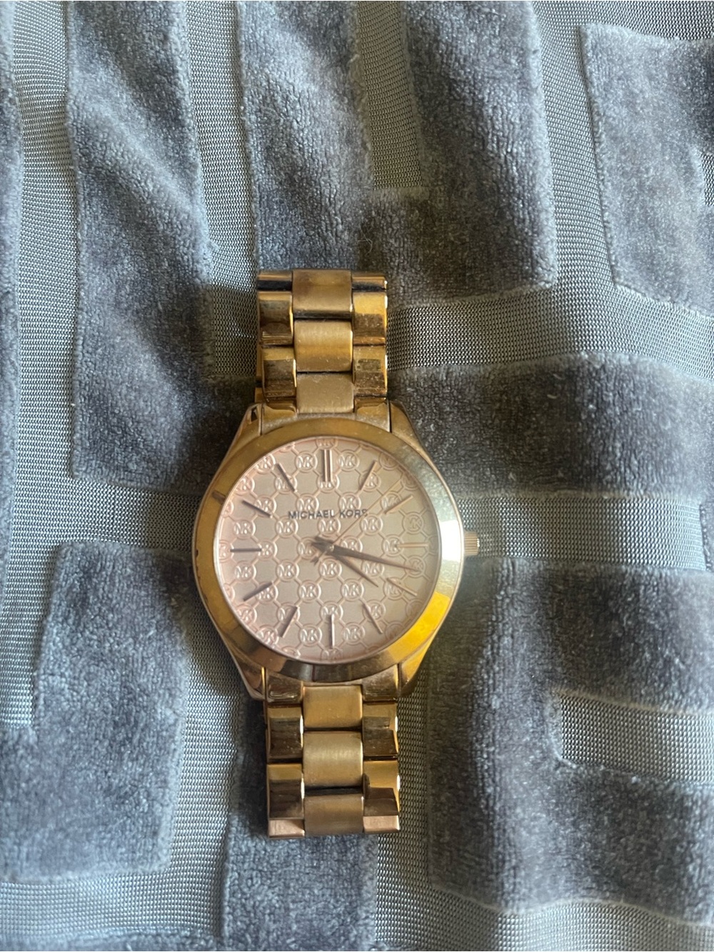 Michael Kors Gold-Tone Women's Logo-Pattern Bracelet Watch